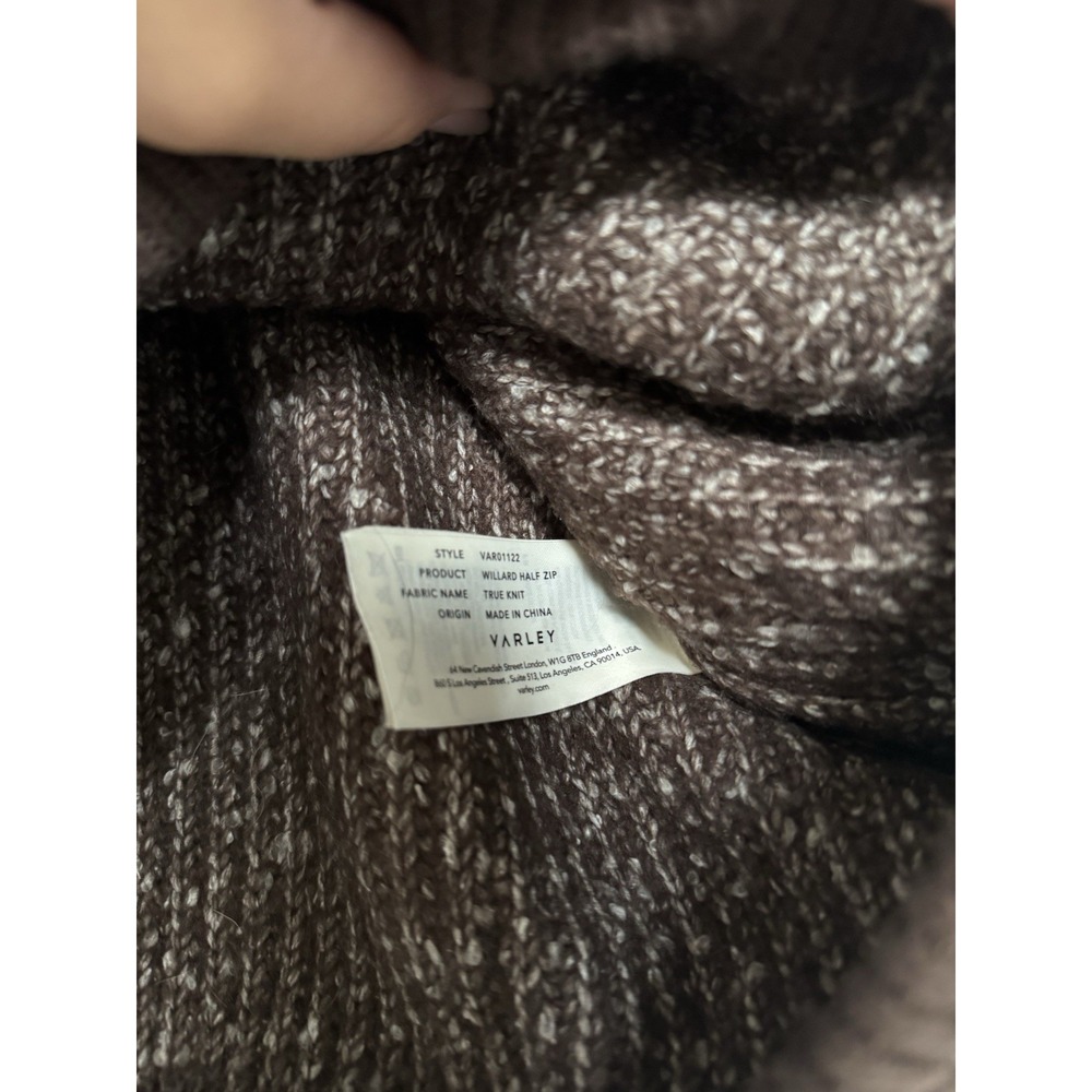 varley willard half zip knit coffee bean egret fleck Size XS Pullover Oversized - Picture 6 of 10